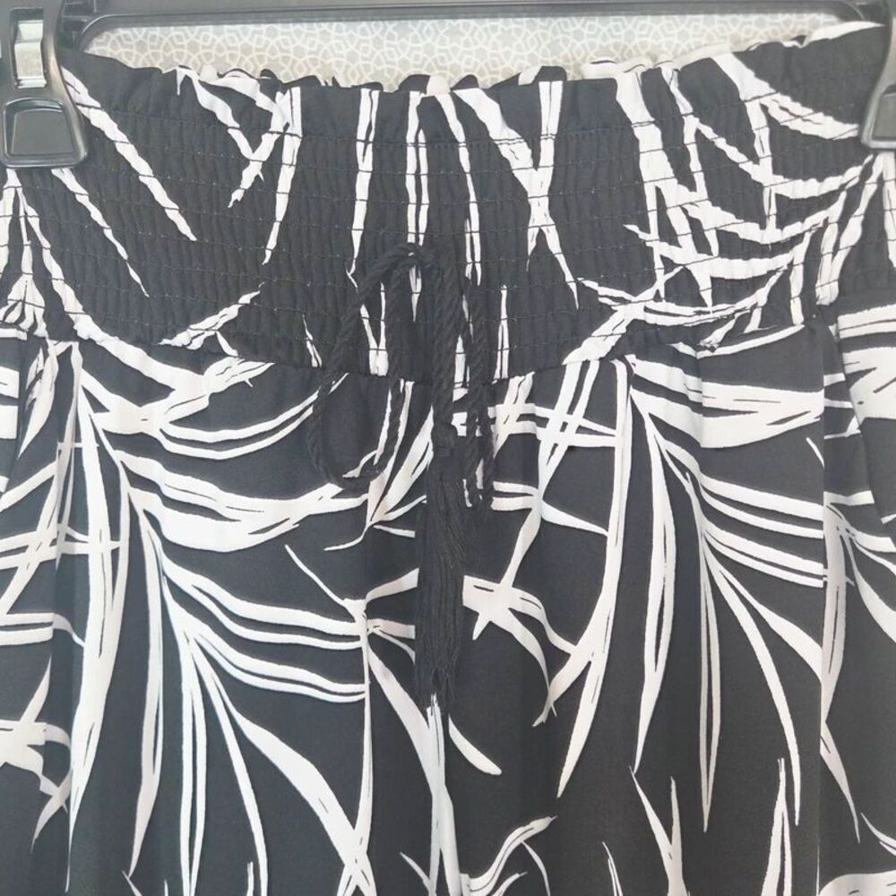Robert Louis Tropical Leaf Wide-Leg Palazzo Pant